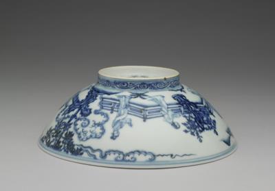 图片[3]-Bowl with underglaze-blue illustration of court ladies in a garden setting, Hsuan-te reign (1426-1435), Ming dynasty-China Archive